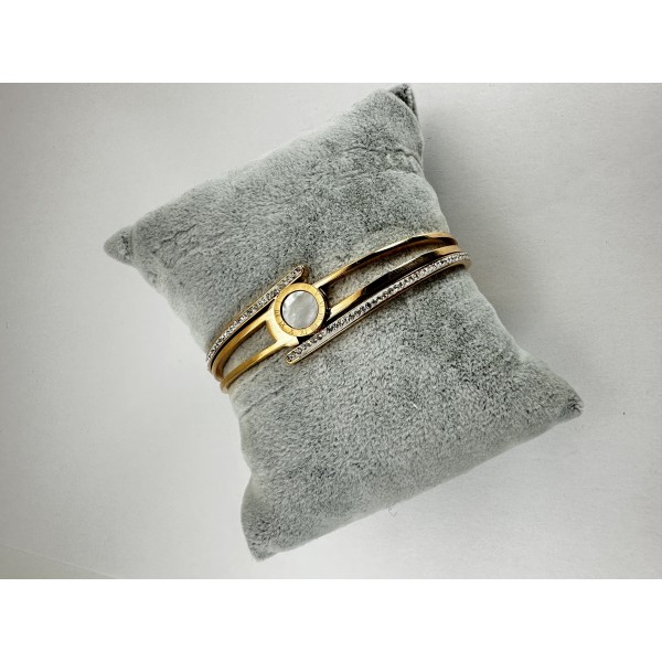 Bronz İkili Taşlı Bileklik